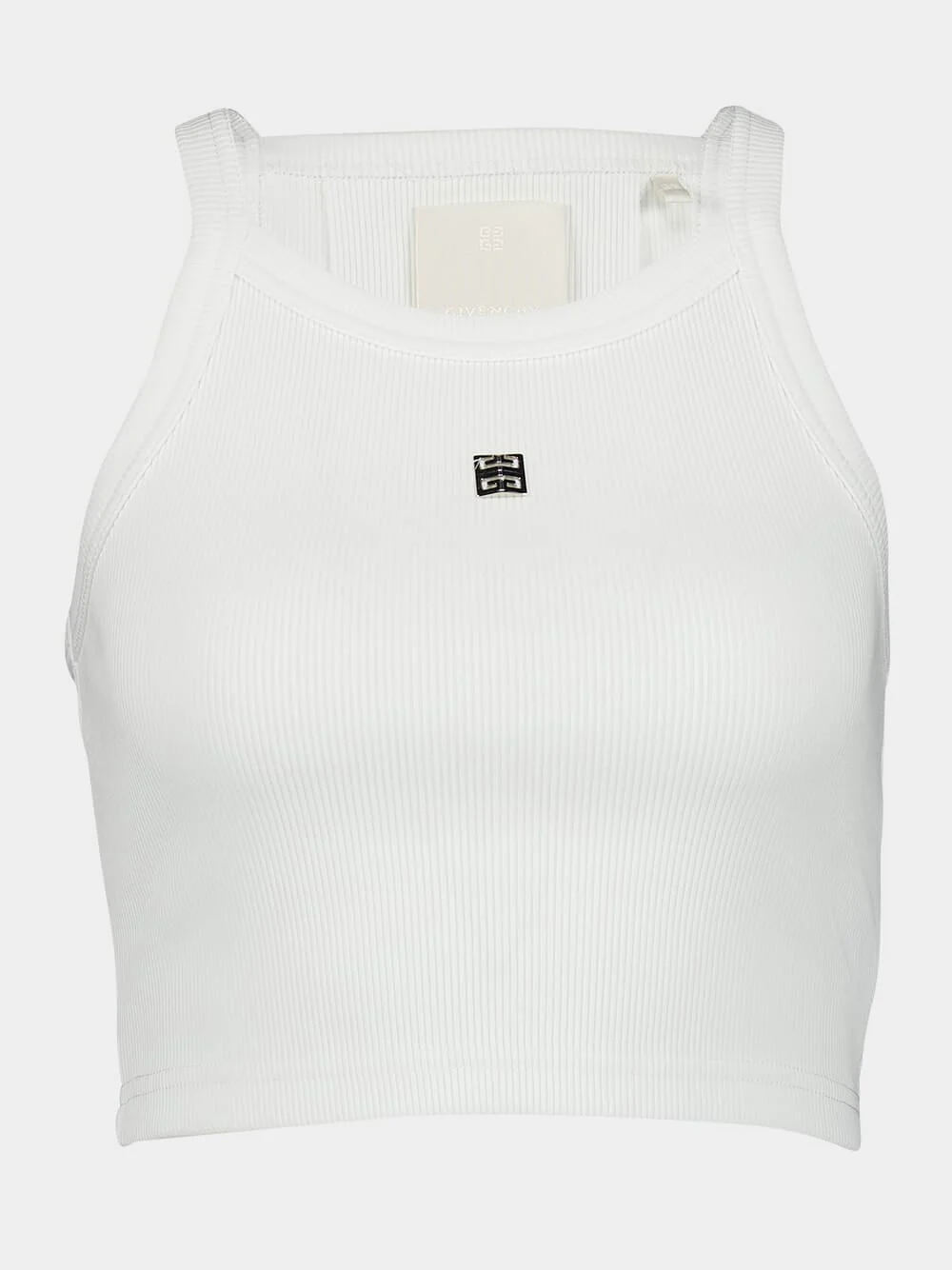 White 4G Cropped Tank Top - Image 2