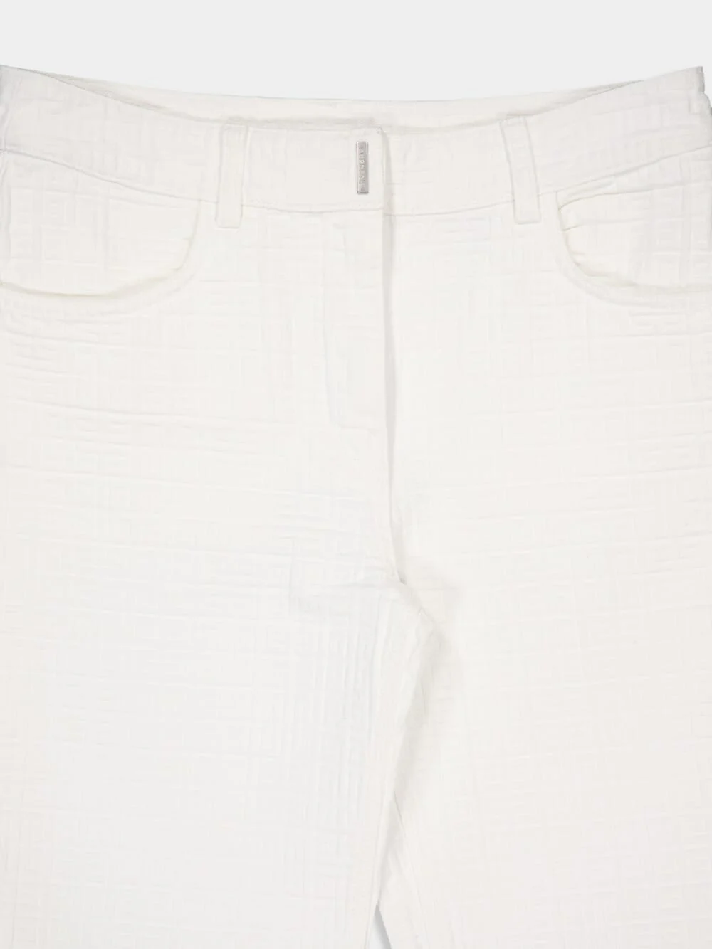 White Mid-Waist Straight-Leg Denim Trousers - Image 3