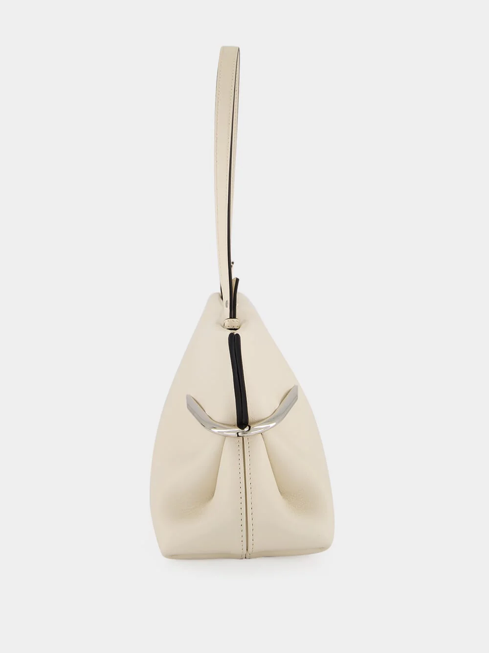 Cream Pinch Soft Nappa Leather Clutch - Image 4