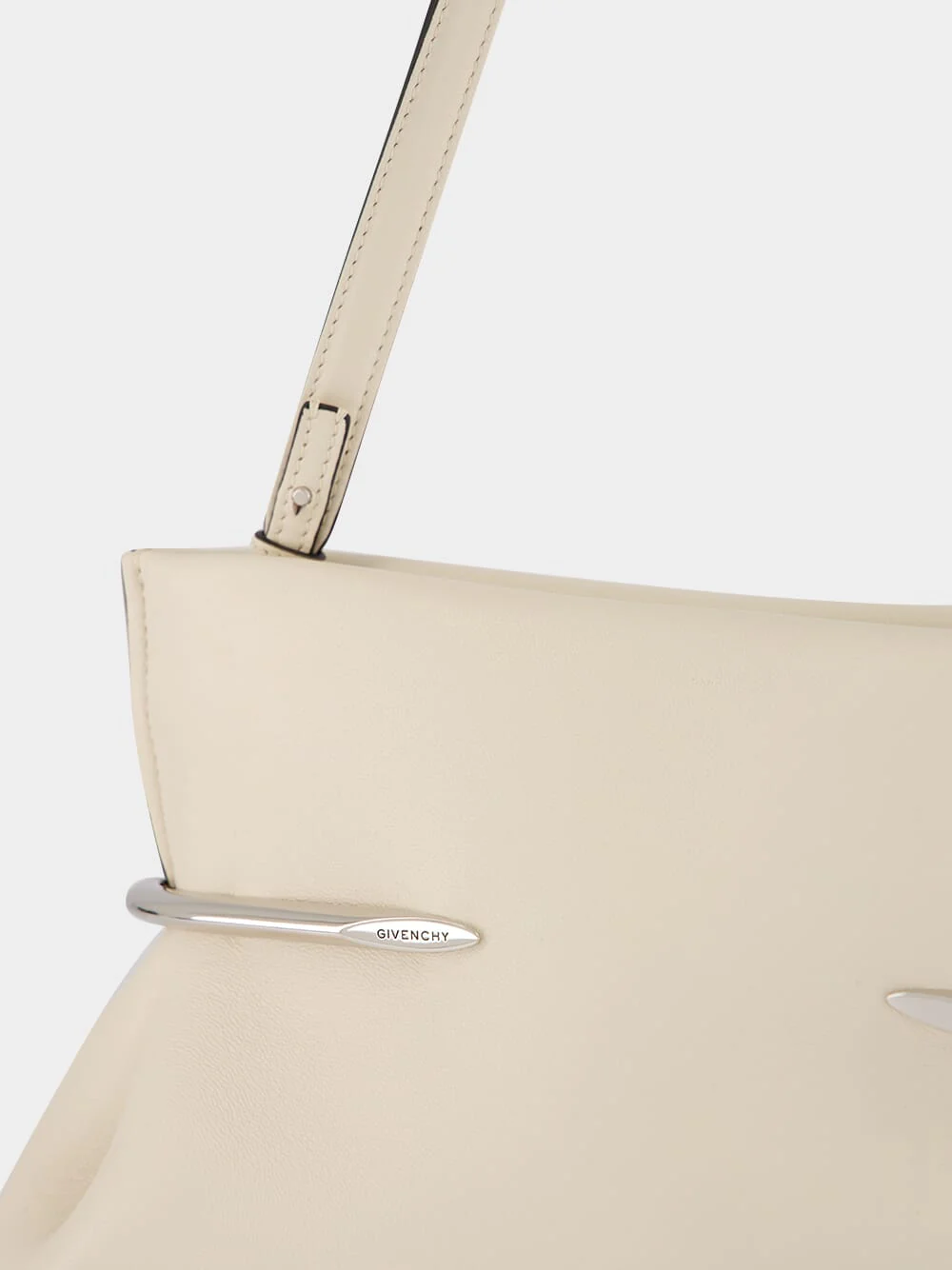 Cream Pinch Soft Nappa Leather Clutch - Image 7