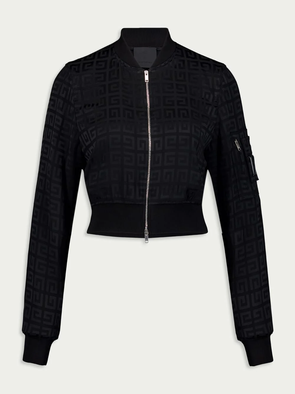 Cropped Bomber Jacket In 4G Jacquard
