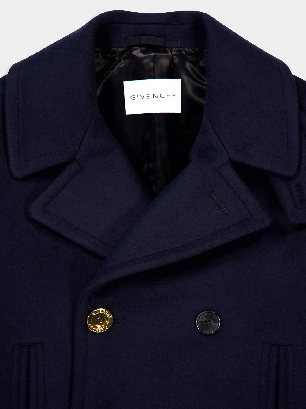 Dark Blue Wool Peacoat - Image 4