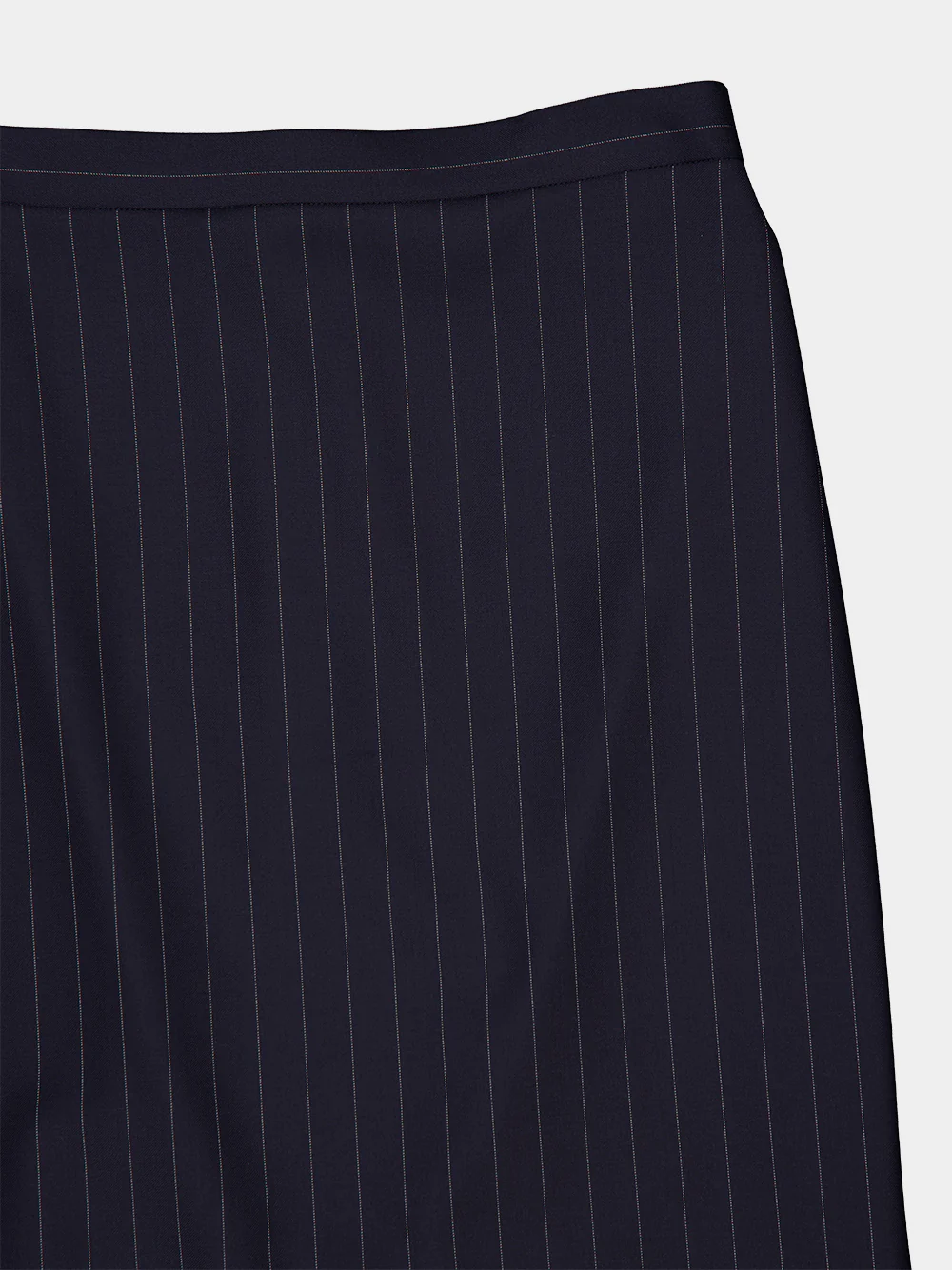 Dark Navy Wool Midi Striped Skirt - Image 5