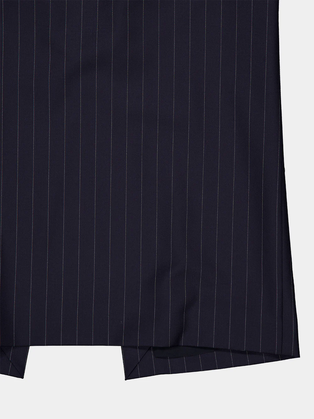 Dark Navy Wool Midi Striped Skirt - Image 6