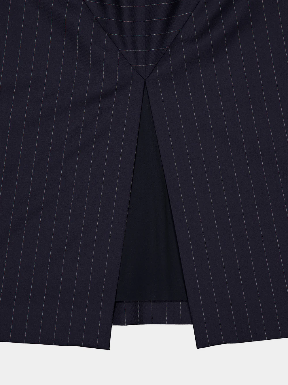 Dark Navy Wool Midi Striped Skirt - Image 8