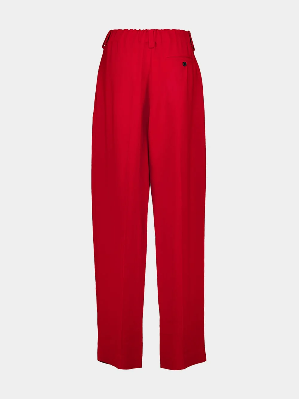 Dark Red Double Pleat Pants in Crepe Cady - Image 3