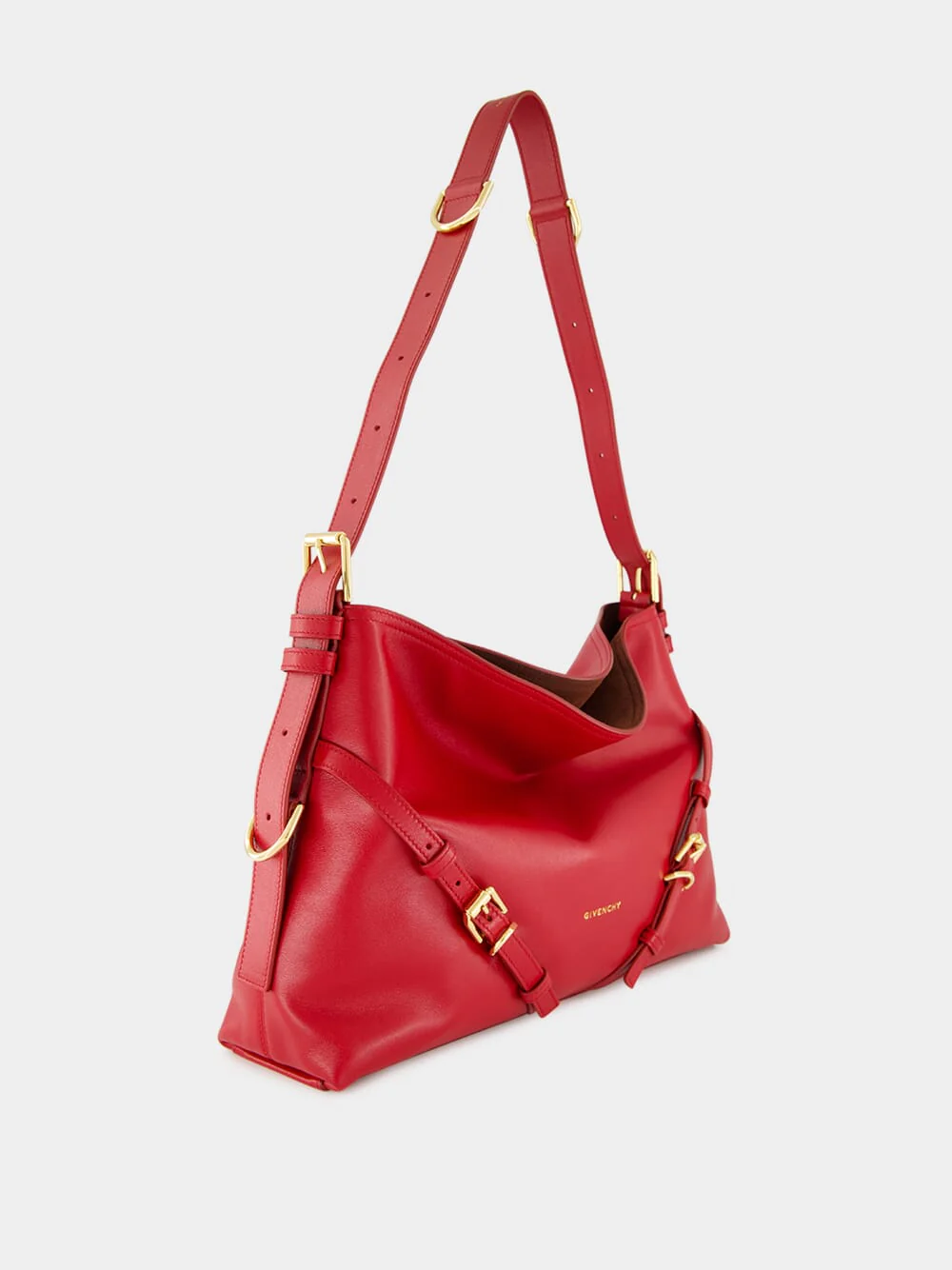 Dark Red Medium Voyou Leather Bag - Image 3