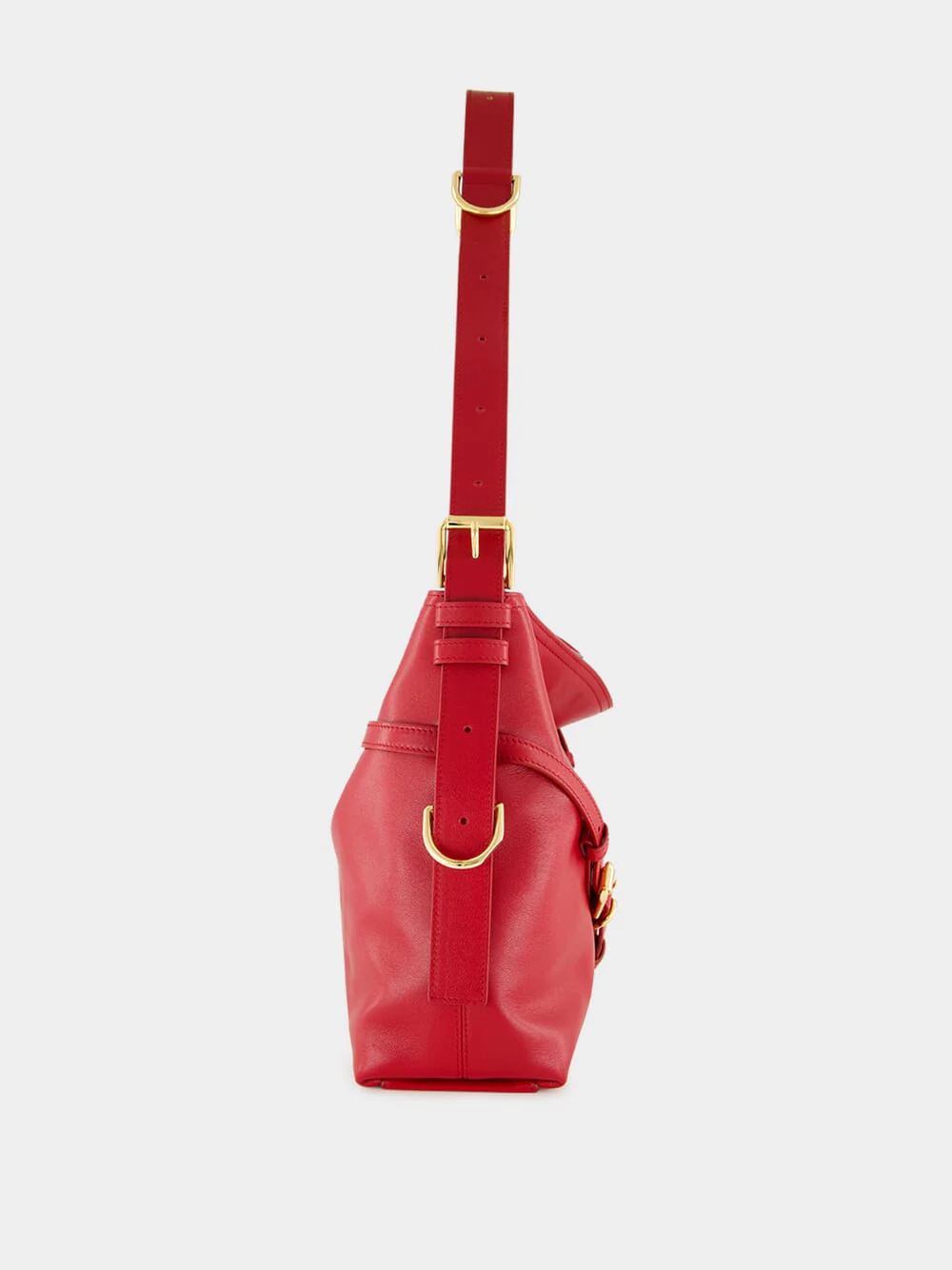 Dark Red Medium Voyou Leather Bag - Image 4
