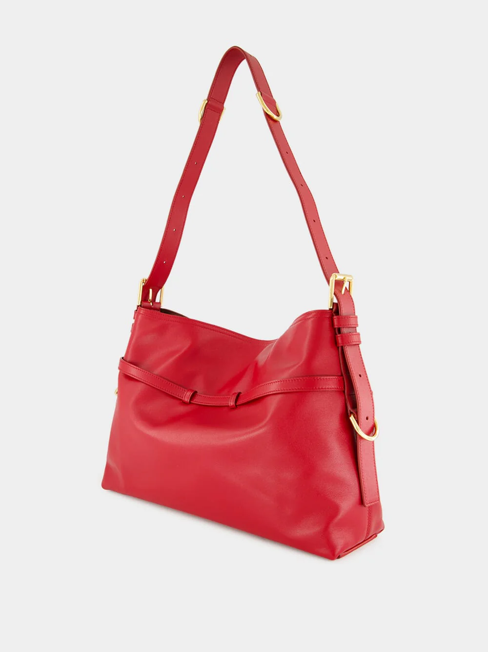 Dark Red Medium Voyou Leather Bag - Image 5