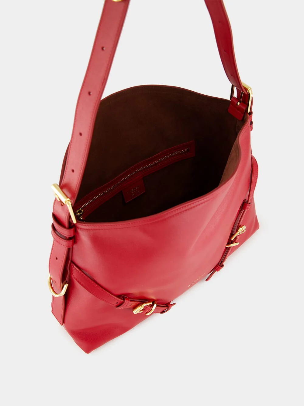 Dark Red Medium Voyou Leather Bag - Image 6