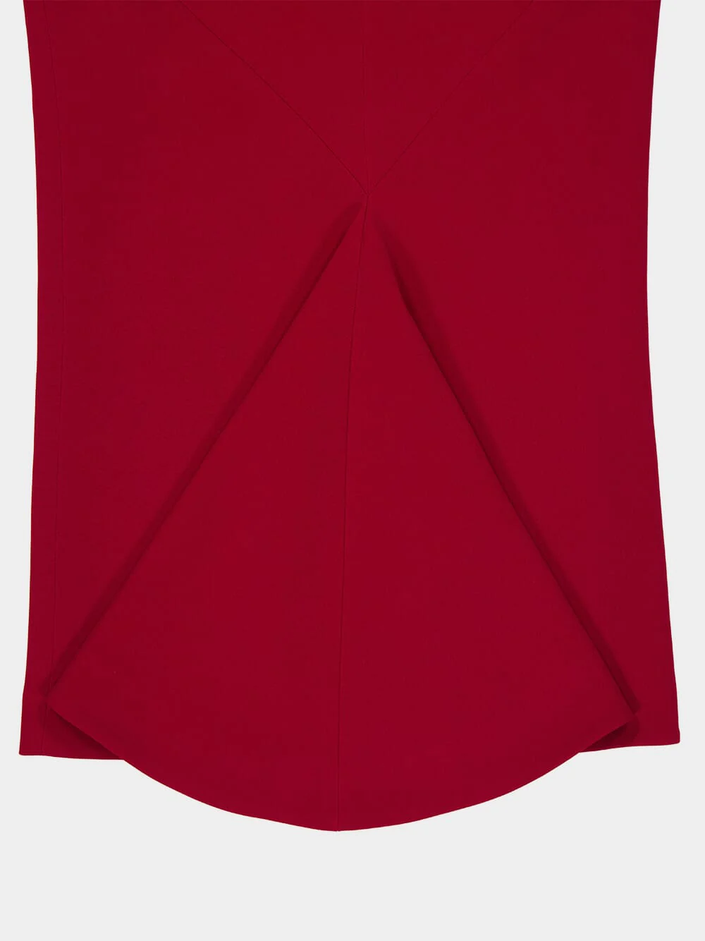 Dark Red Sliced Midi Dress in Crepe Cady - Image 6