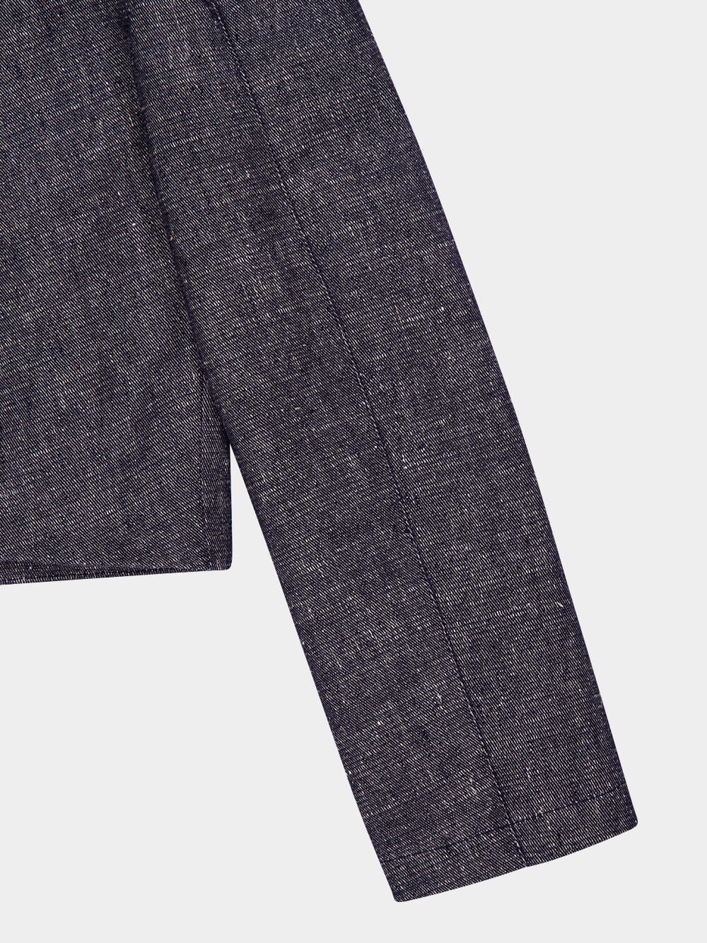 Denim Blue Cropped Jacket with 4 Pockets - Image 4