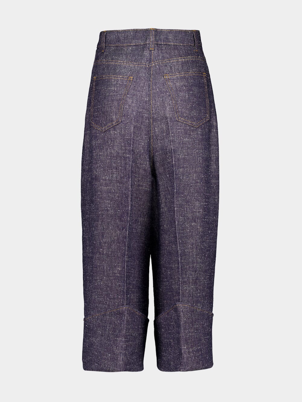 Denim Blue Cropped Palazzo Pants - Image 6
