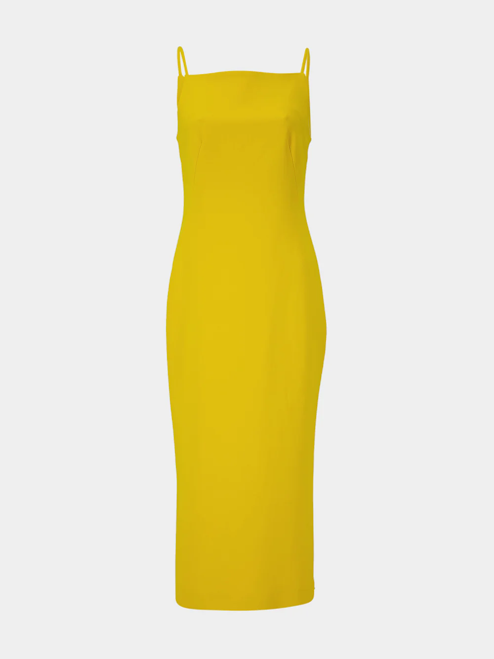 Golden Yellow Crepe Cady Midi Dress - Image 2