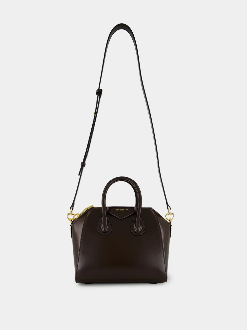 Ebony Brown Mini Antigona in Box Leather - Image 2