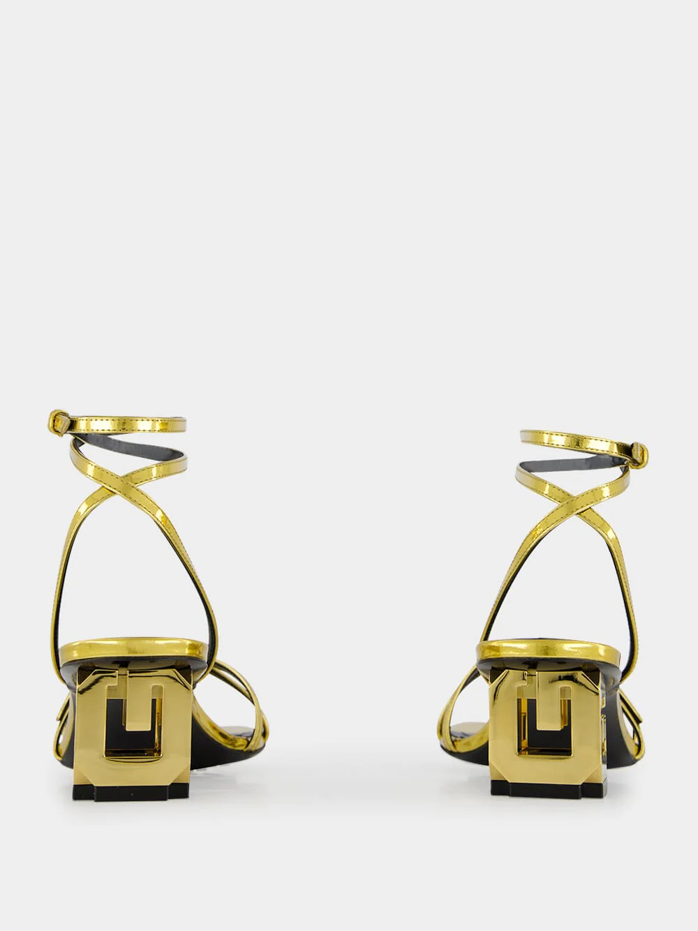 G Cube Strap Sandals in Gold - Image 5