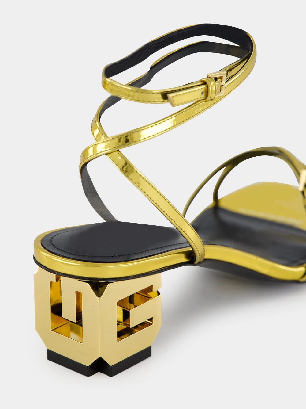 G Cube Strap Sandals in Gold - Image 6