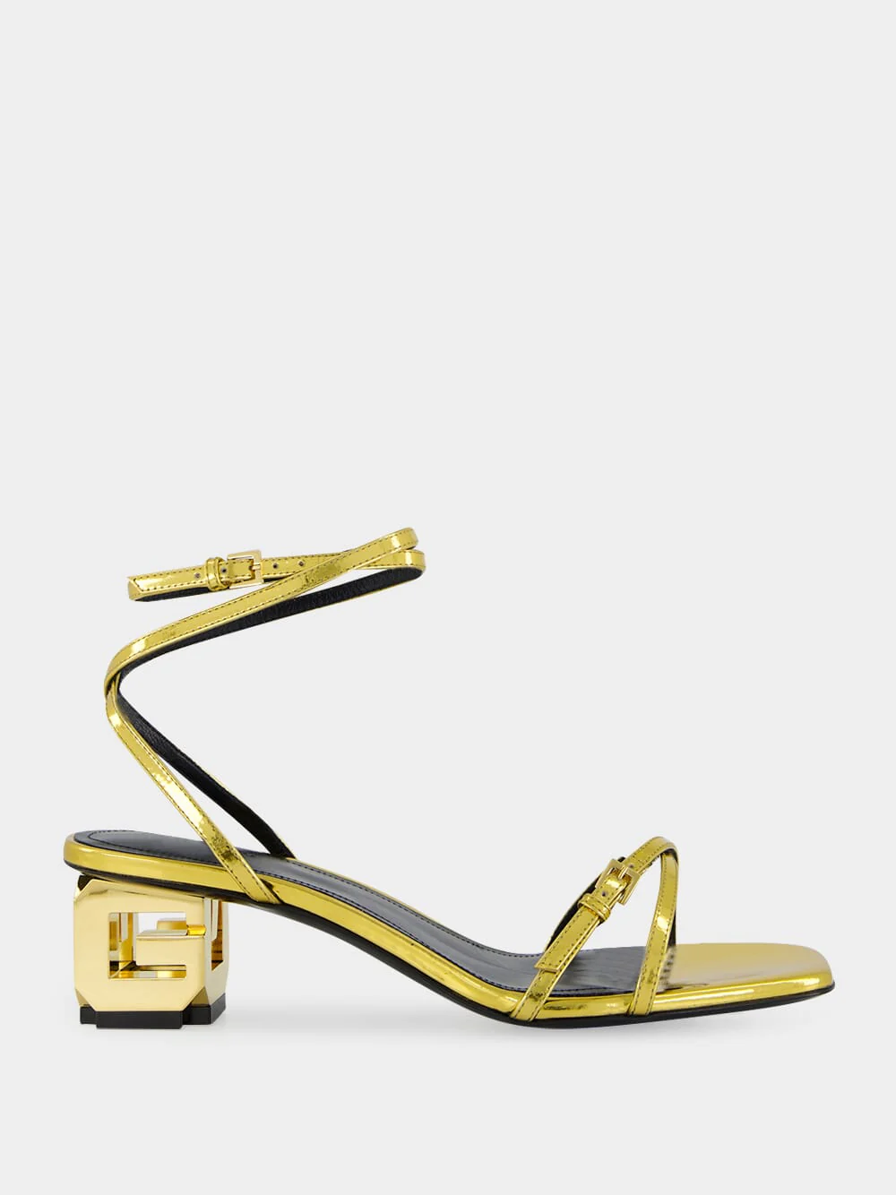 G Cube Strap Sandals in Gold - Image 7