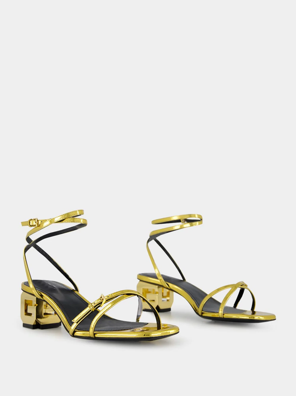 G Cube Strap Sandals in Gold - Image 9