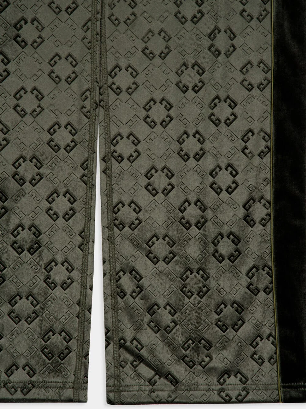Green Monogram Velvet Jogger Pants - Image 6