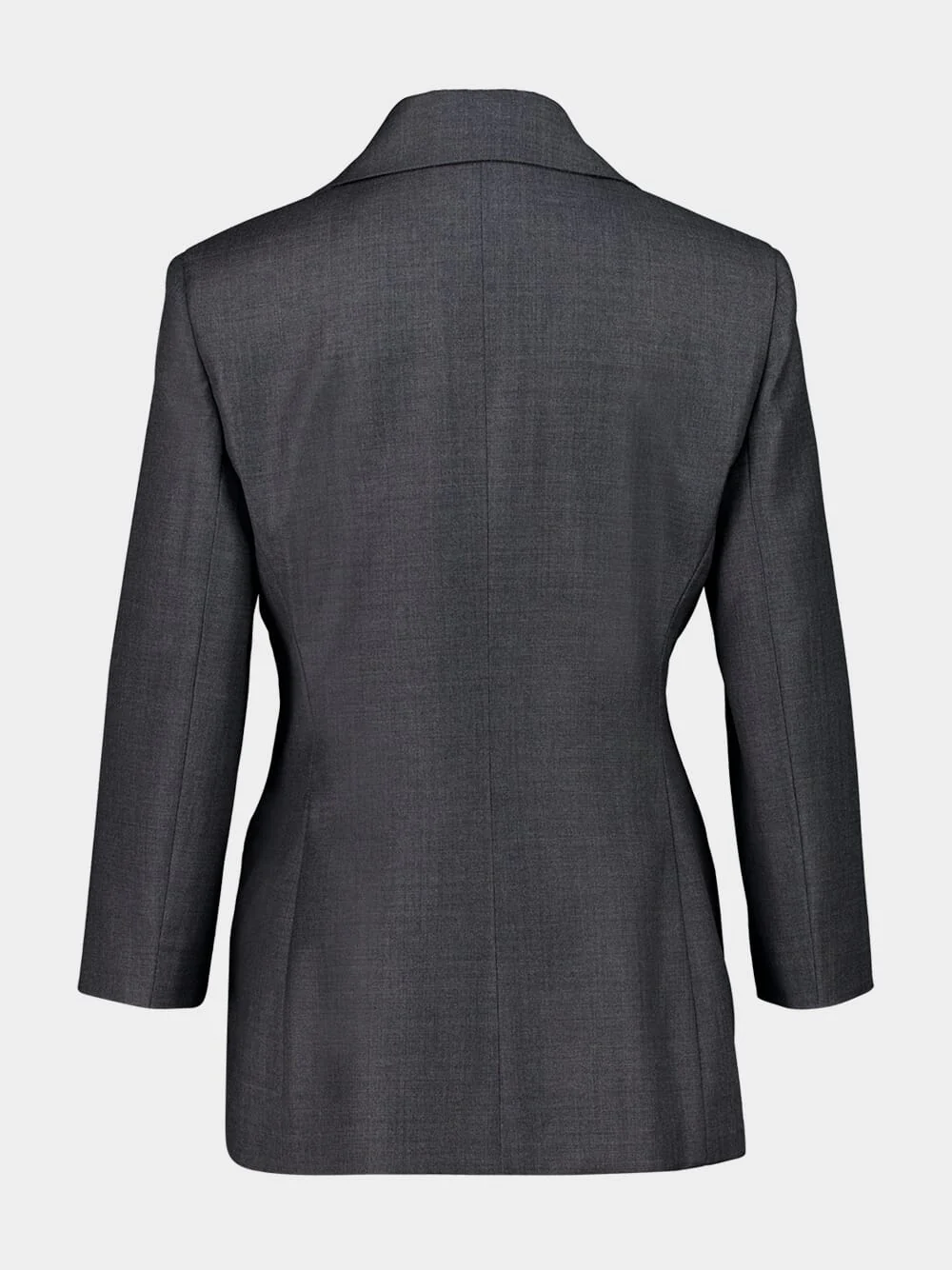 Grey Mix Wool Single-Breasted Blazer - Image 2