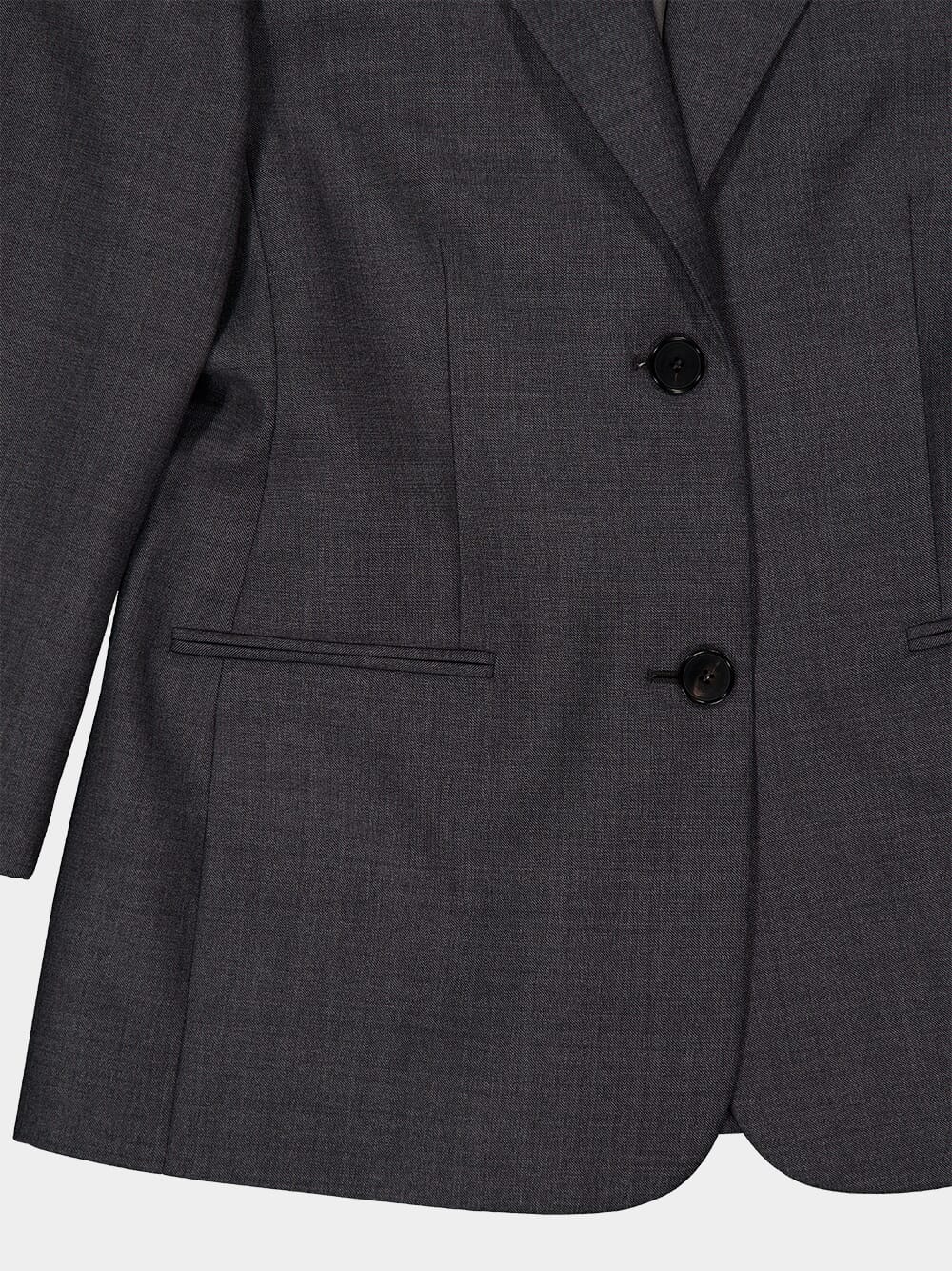 Grey Mix Wool Single-Breasted Blazer - Image 4