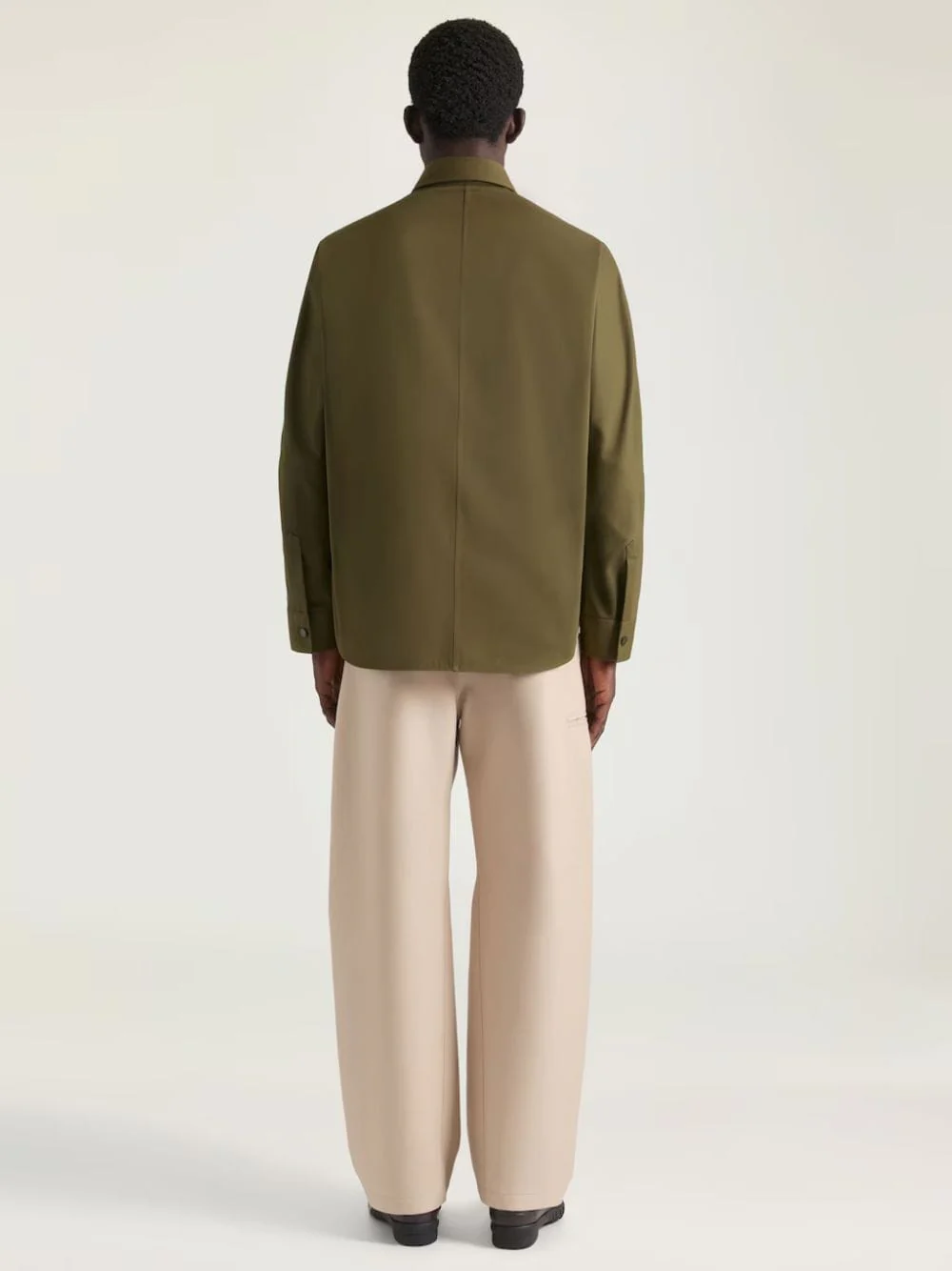 Khaki Cotton Couture Seam Overshirt - Image 4