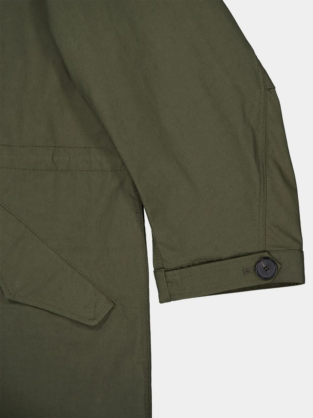 Khaki Cotton Parka with Stamp Print - Image 6