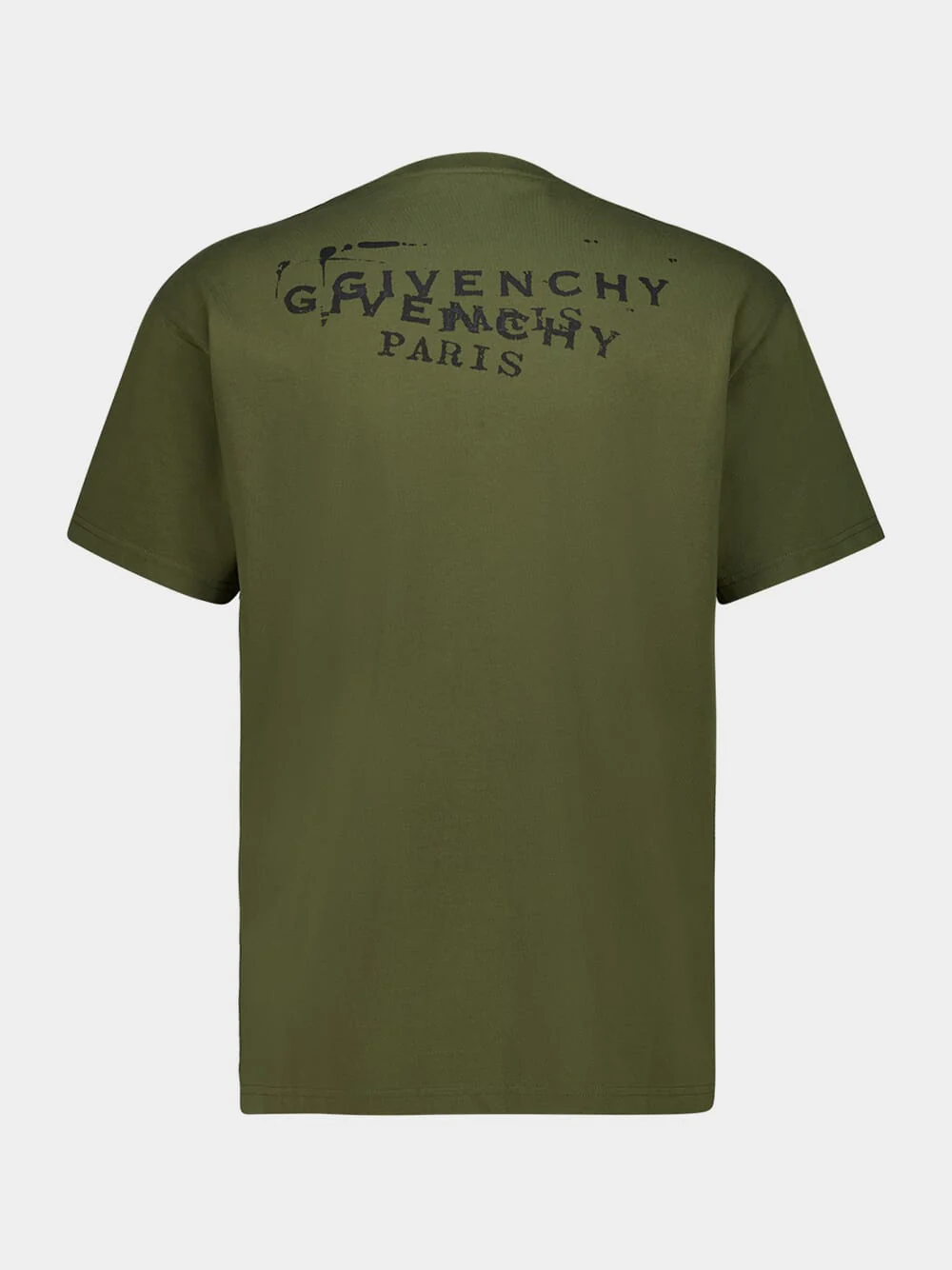 Khaki Cotton T-Shirt with Logo Stamp - Image 2