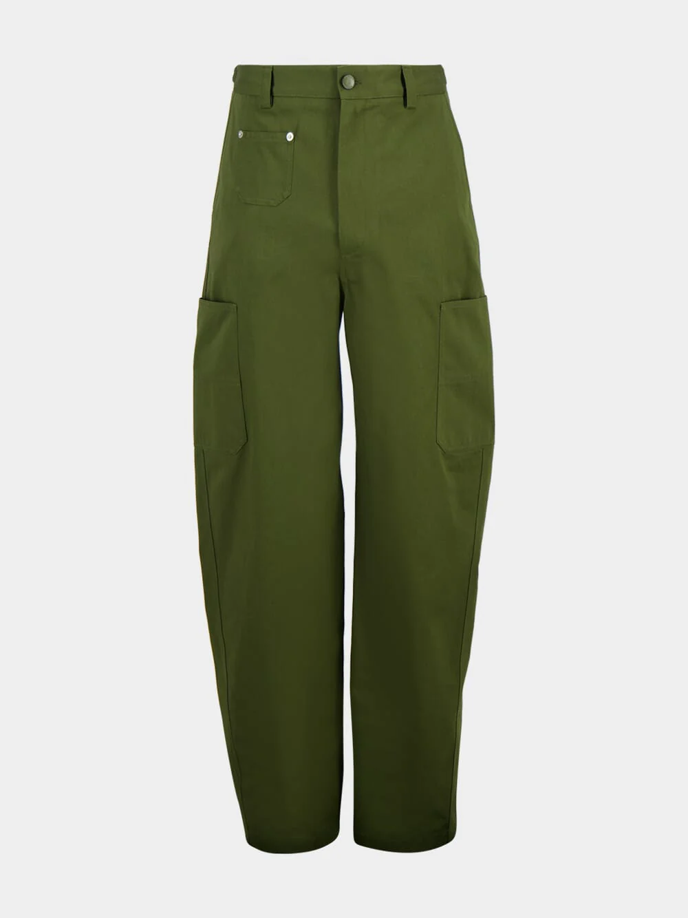 Khaki Couture Seam Cotton Cargo Trousers