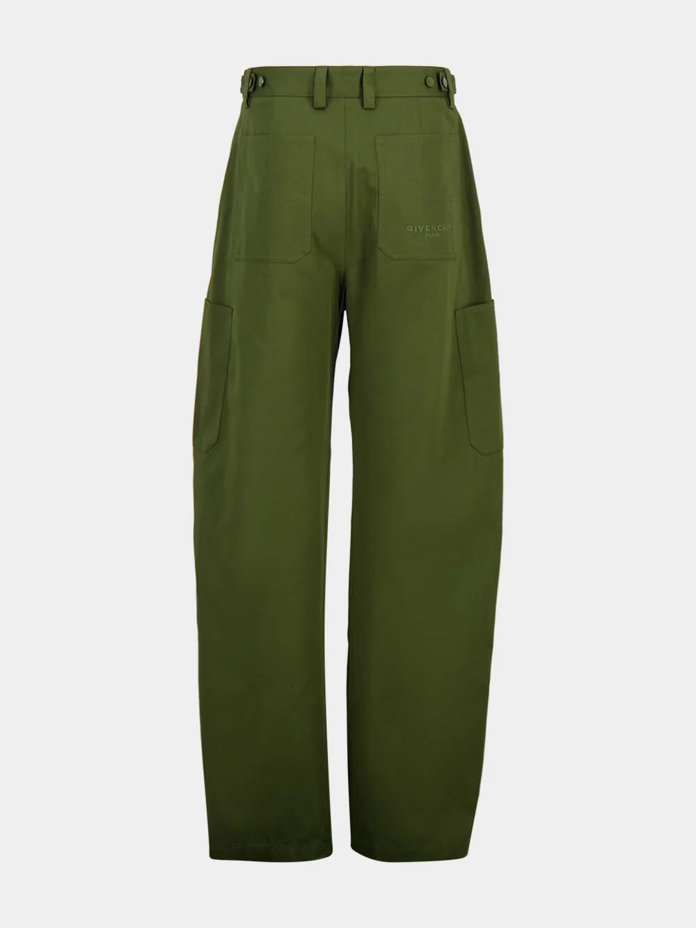 Khaki Couture Seam Cotton Cargo Trousers - Image 3