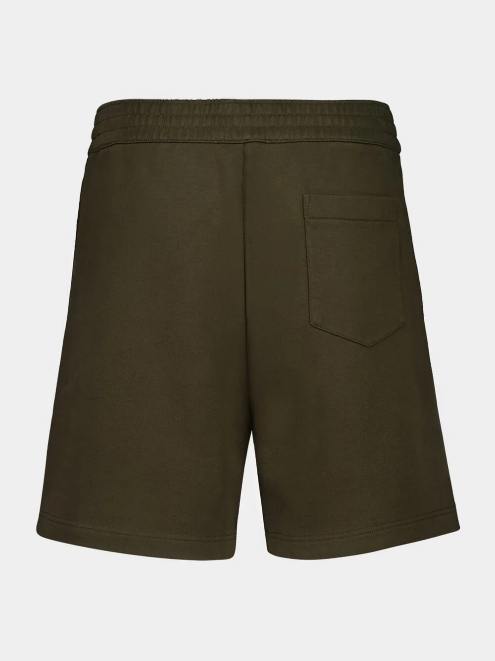 Khaki Green Logo Cotton Shorts - Image 2