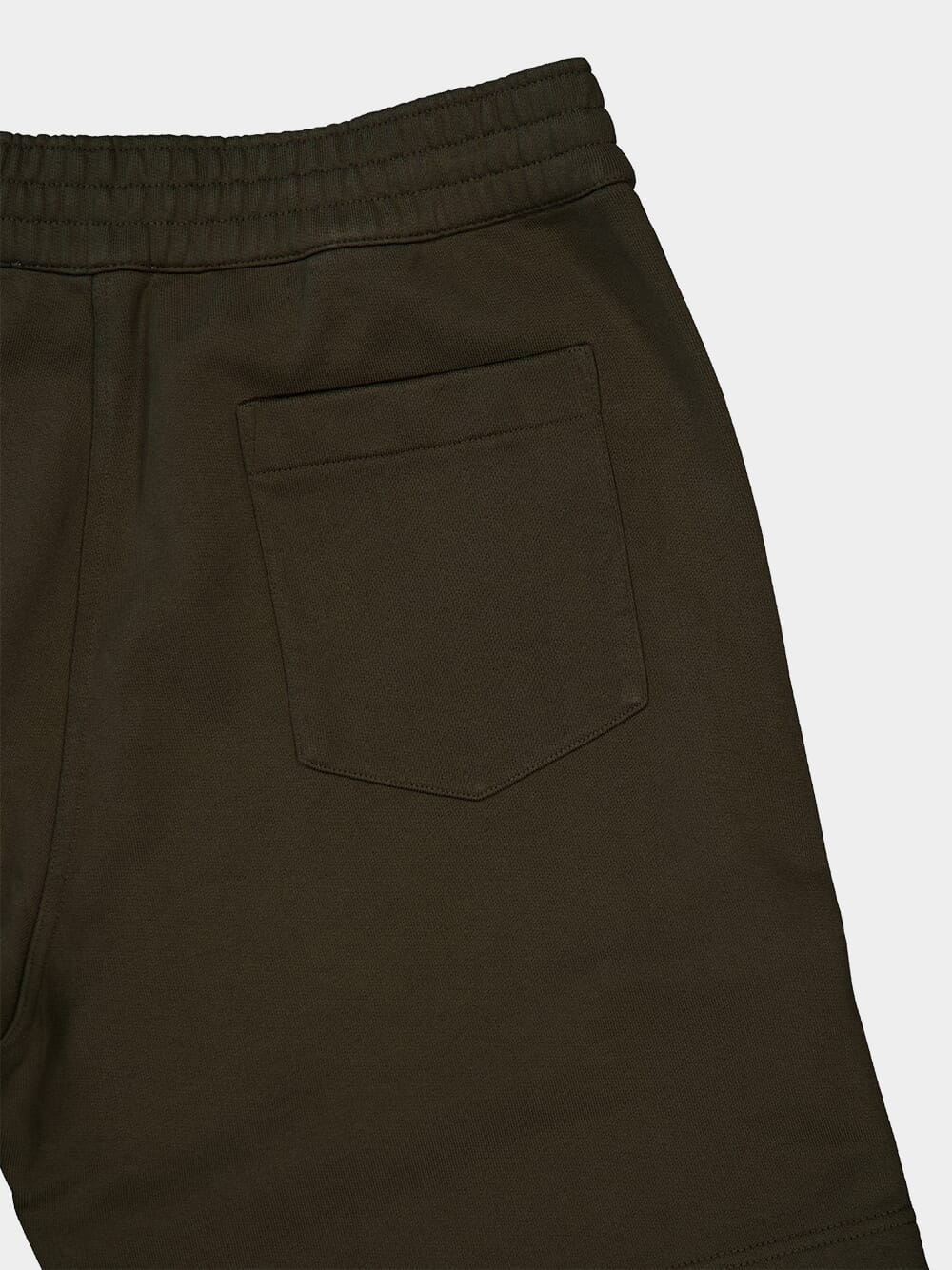 Khaki Green Logo Cotton Shorts - Image 4