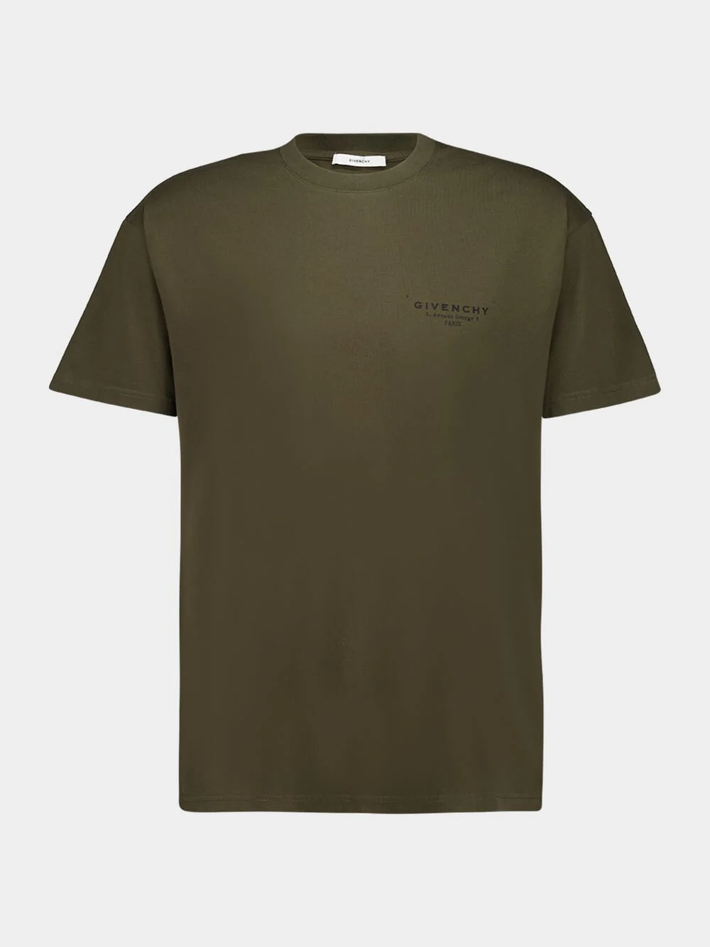 Khaki Green Regular Fit Cotton Logo T-Shirt