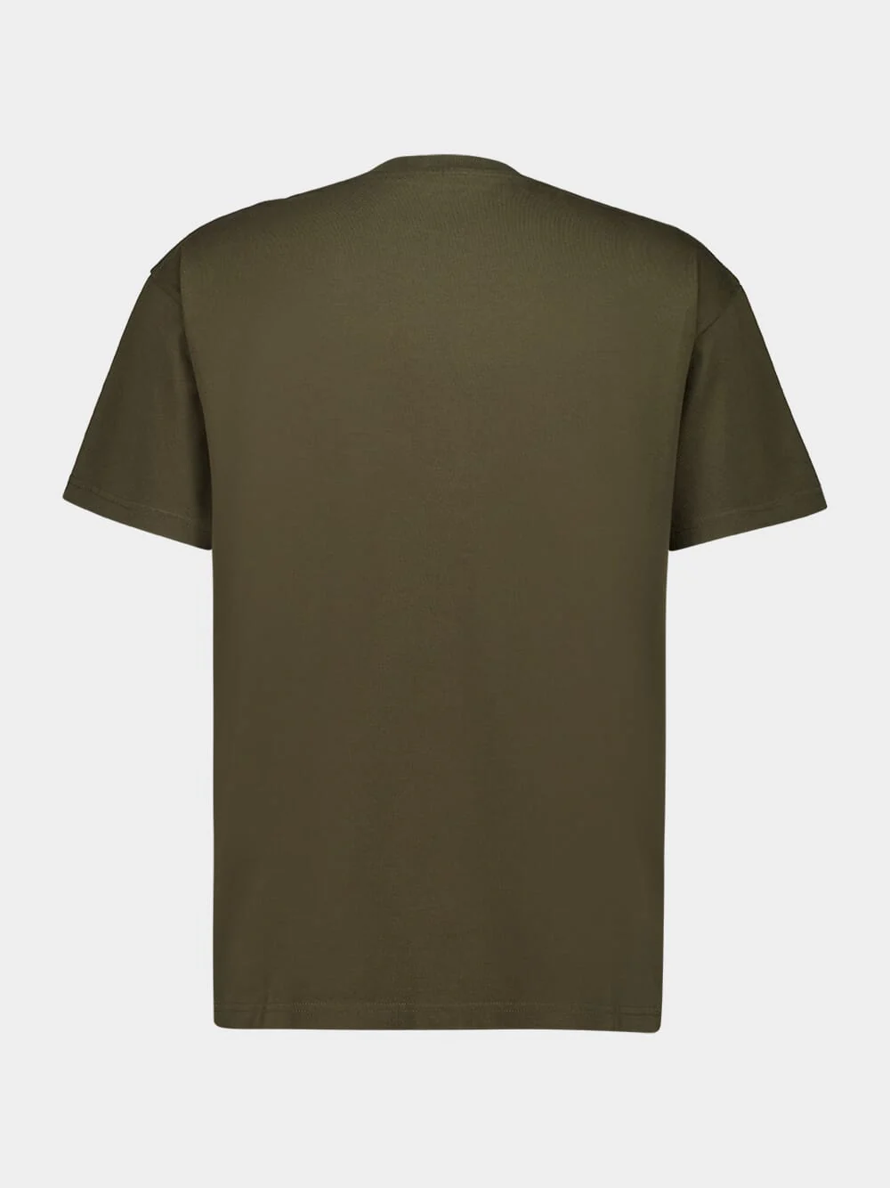 Khaki Green Regular Fit Cotton Logo T-Shirt - Image 2