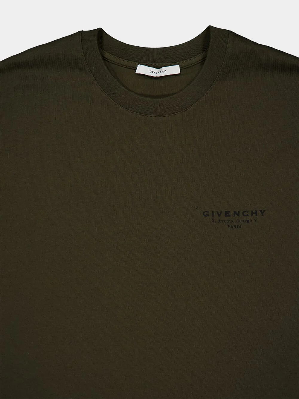 Khaki Green Regular Fit Cotton Logo T-Shirt - Image 3