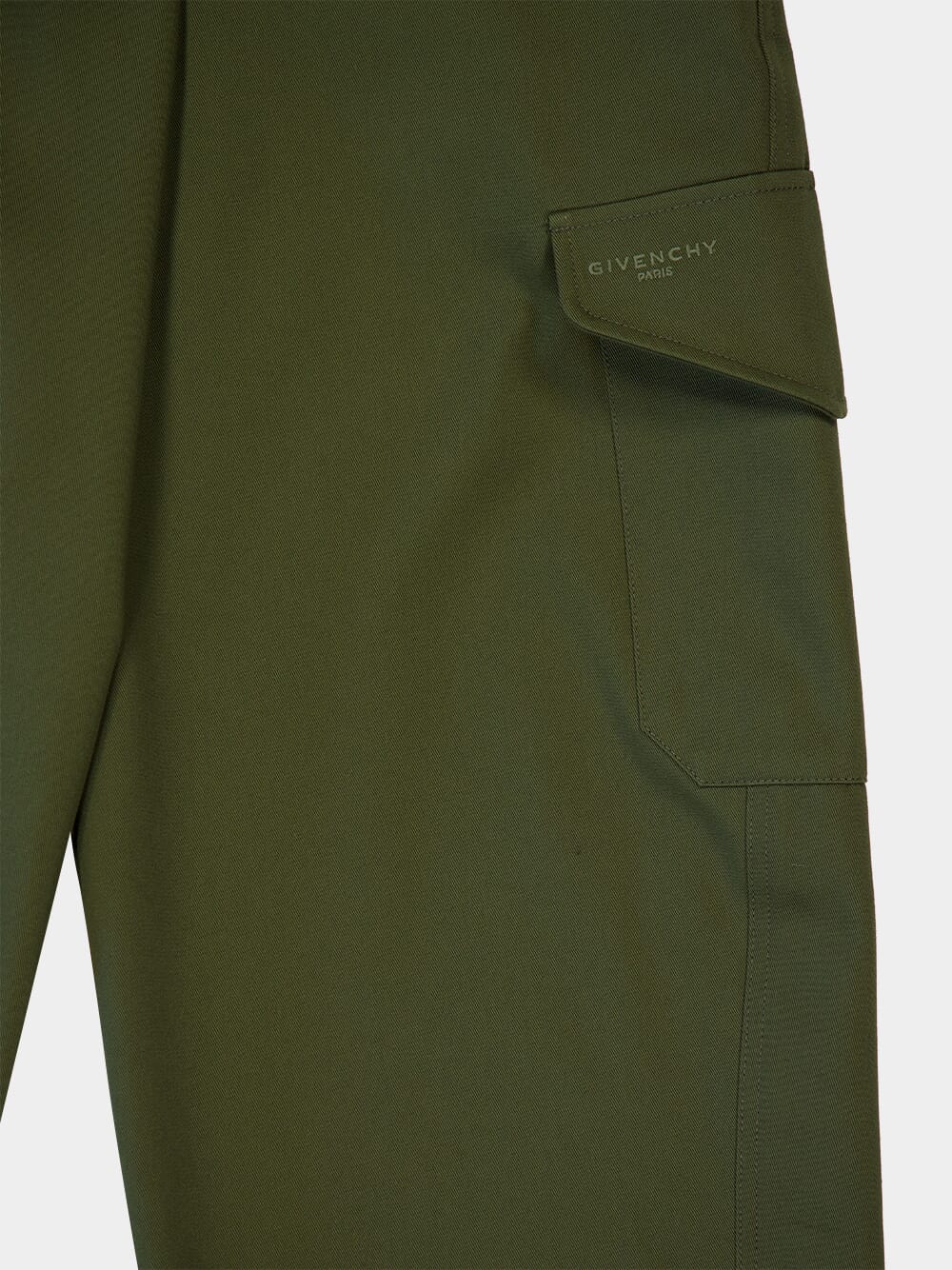Khaki Green Regular Fit Cotton-Wool Trousers - Image 4
