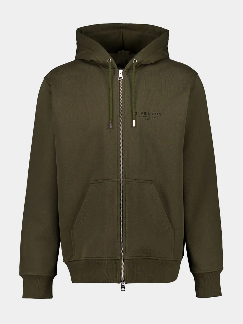 Khaki Zipped Sweatshirt in Fleece