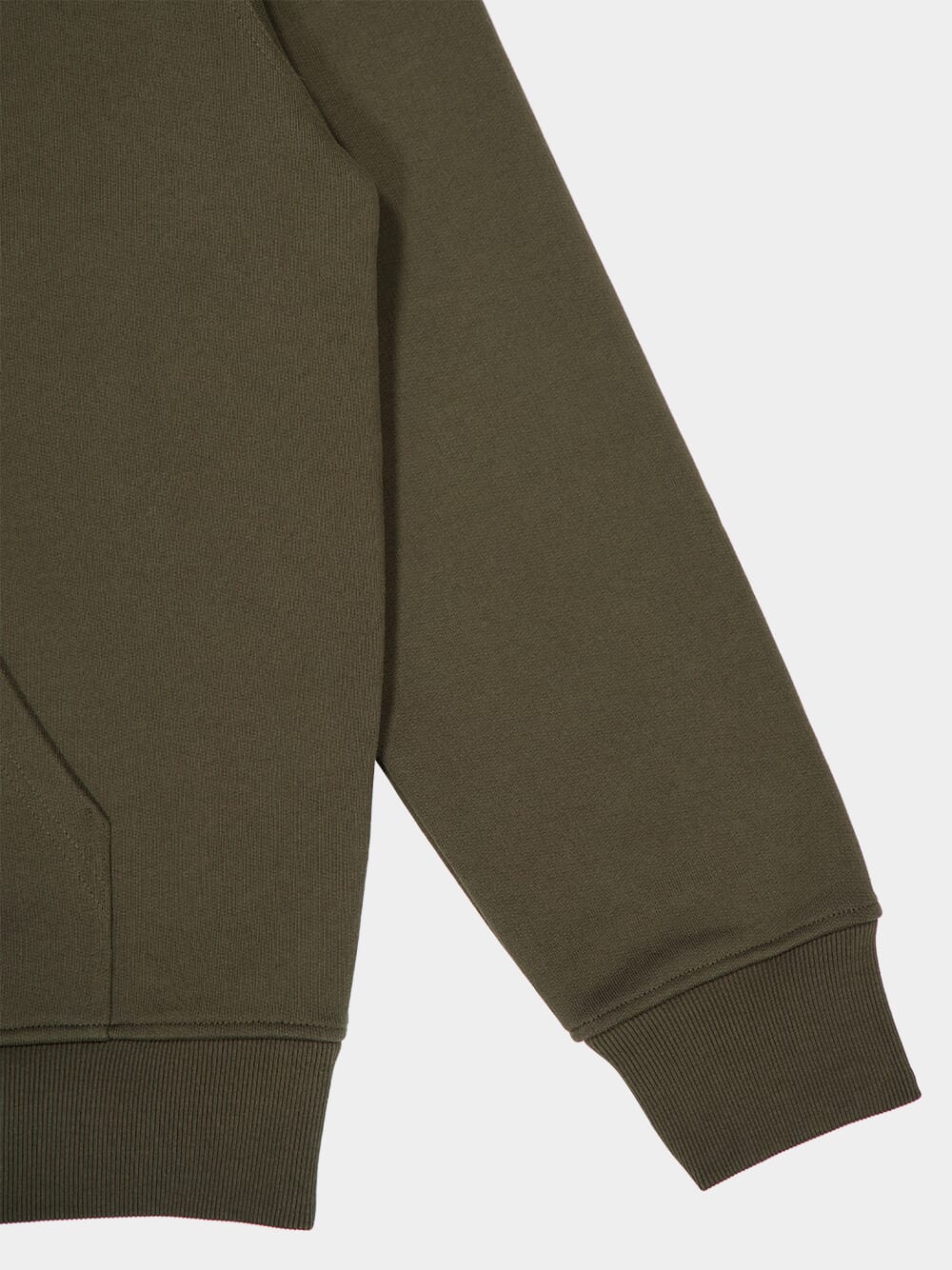 Khaki Zipped Sweatshirt in Fleece - Image 4