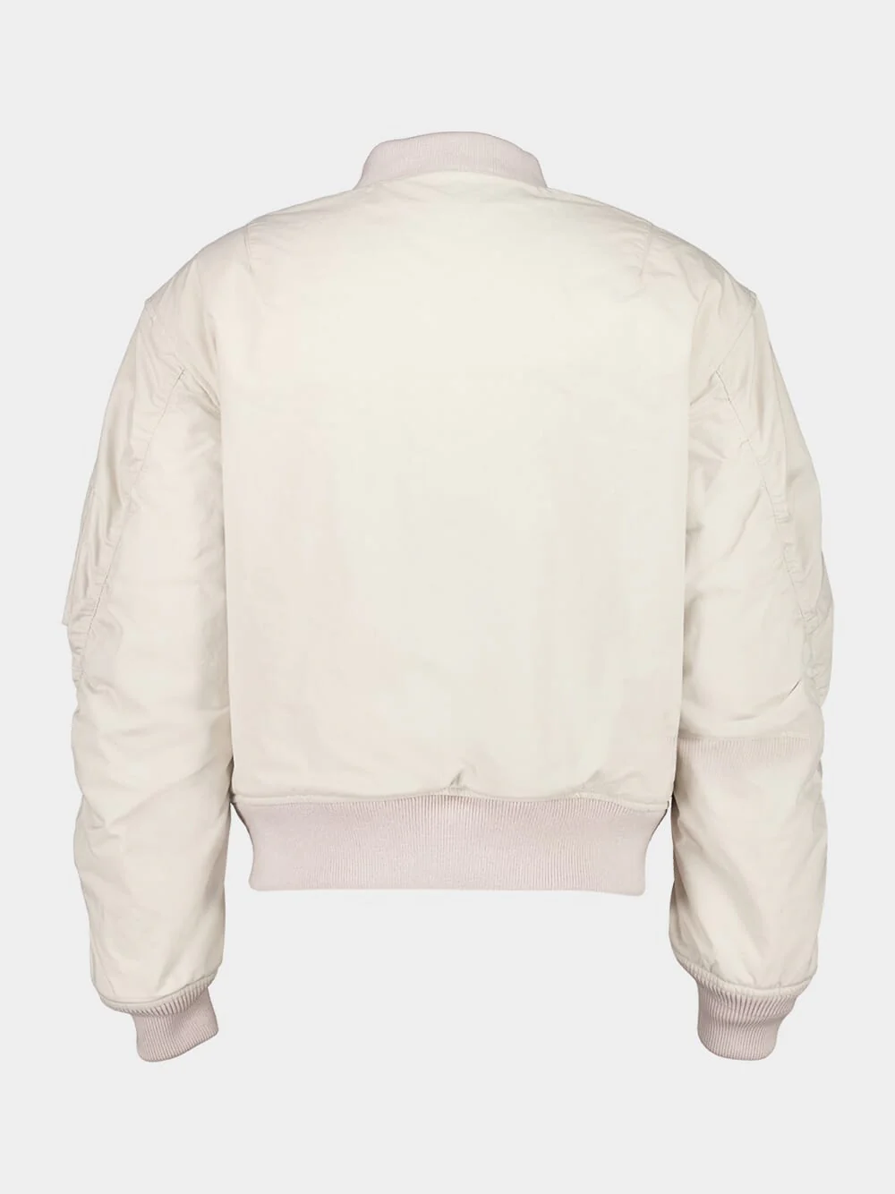 Light Beige Cotton Bomber Jacket - Image 4