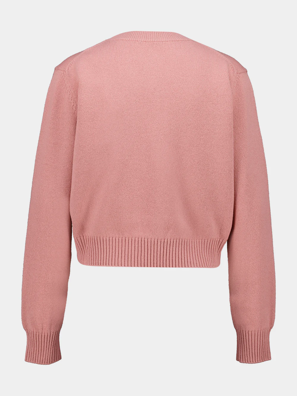 Light Pink Wool and Cashmere Cropped Cardigan - Image 3