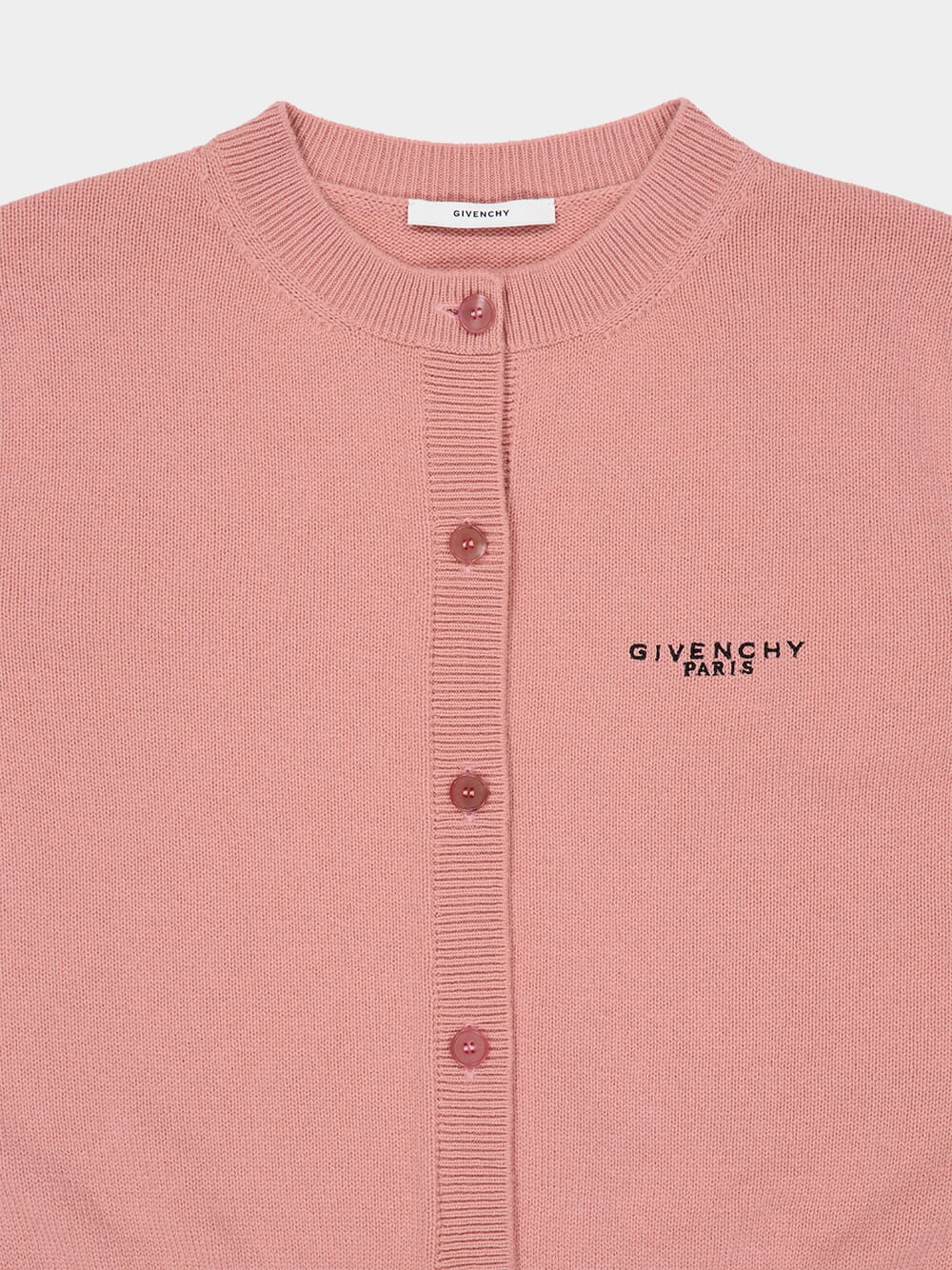 Light Pink Wool and Cashmere Cropped Cardigan - Image 5