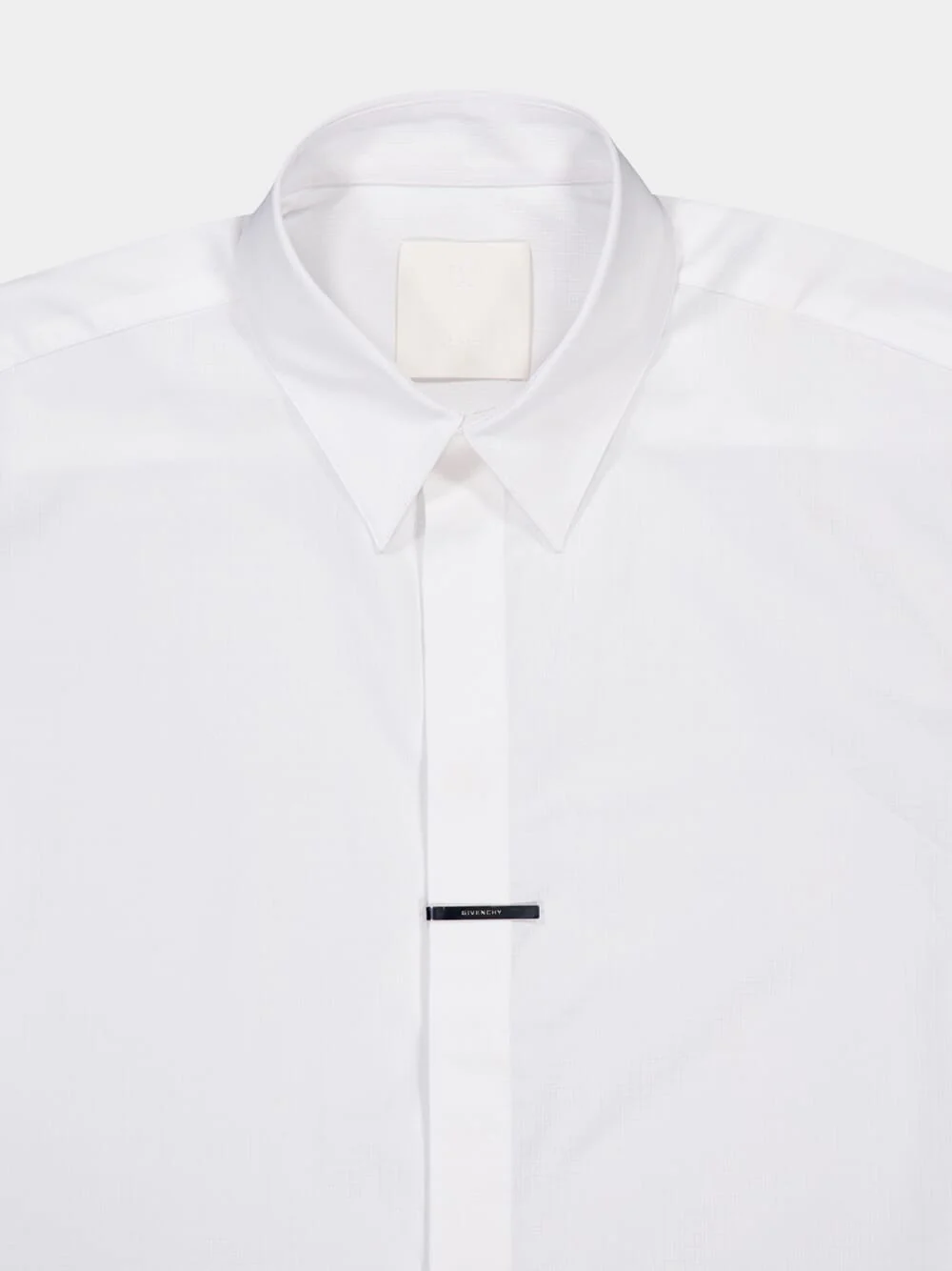 Logo-Plaque Pointed-Collar Cotton Shirt - Image 4