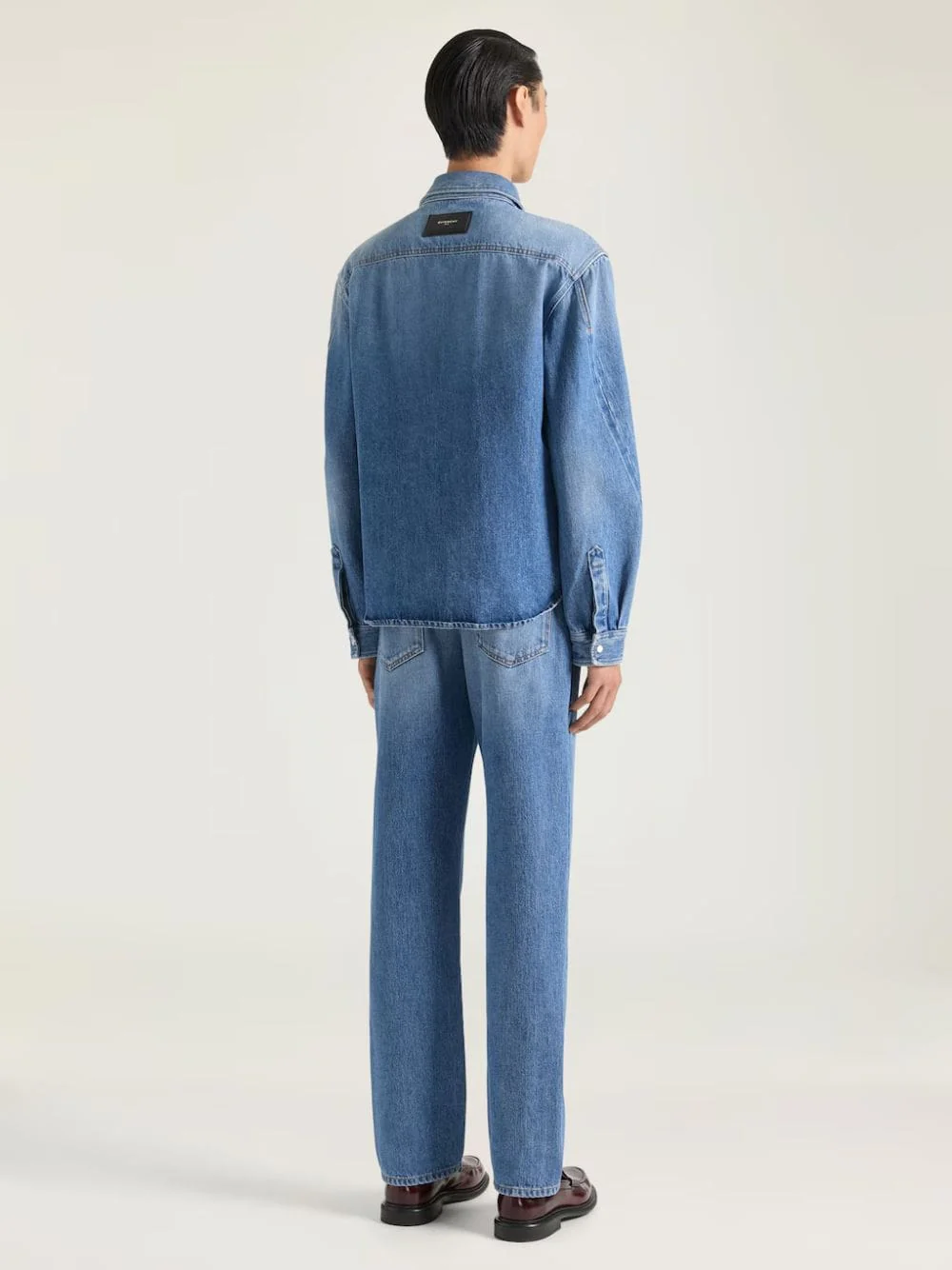 Medium Blue Shadow Denim Couture Seam Shirt - Image 3