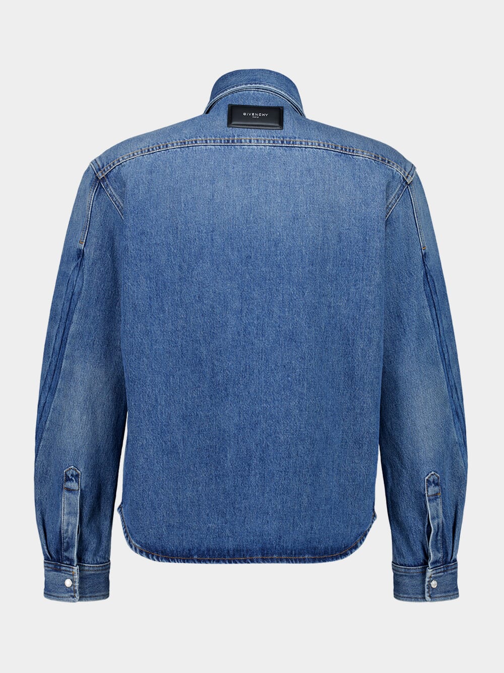 Medium Blue Shadow Denim Couture Seam Shirt - Image 4