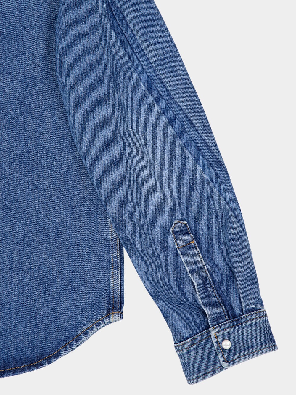 Medium Blue Shadow Denim Couture Seam Shirt - Image 6