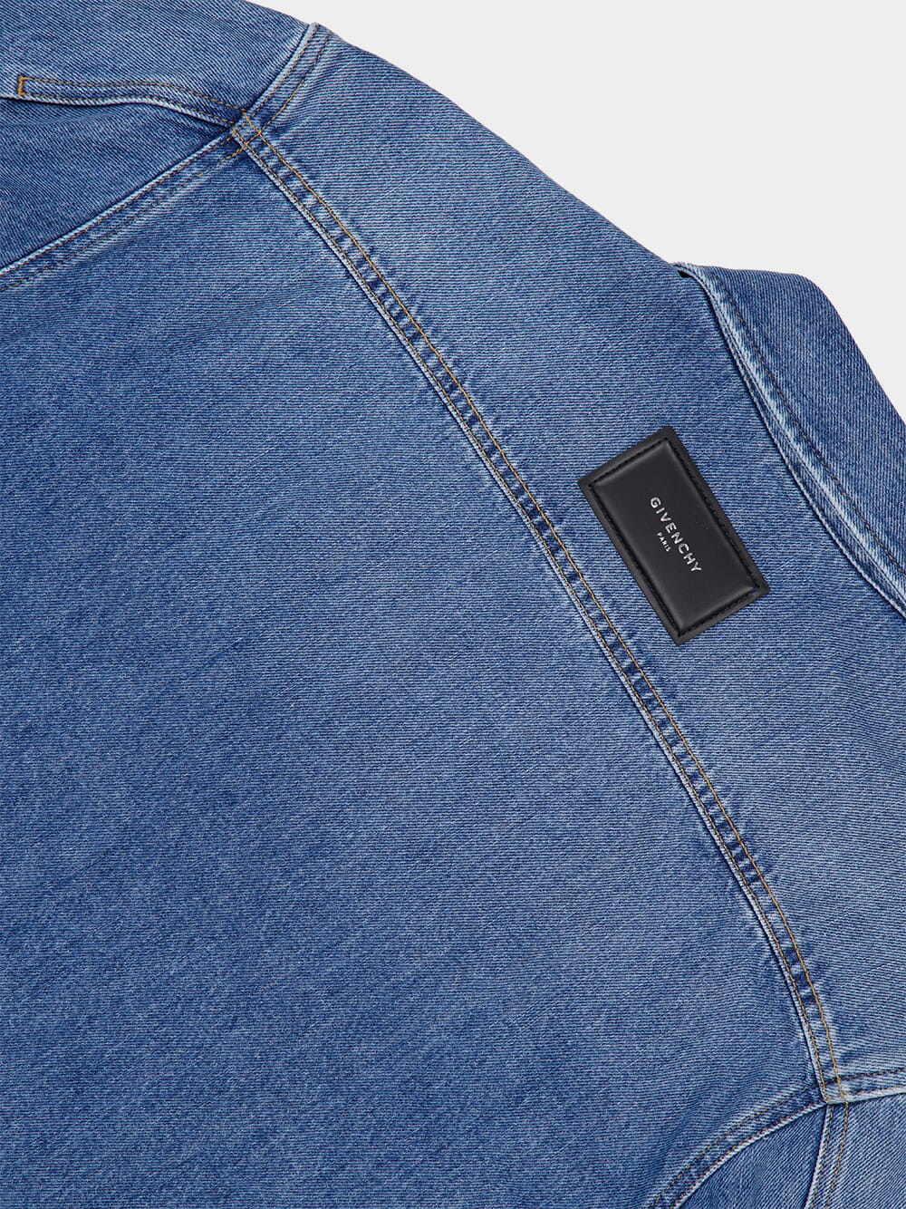 Medium Blue Shadow Denim Couture Seam Shirt - Image 7