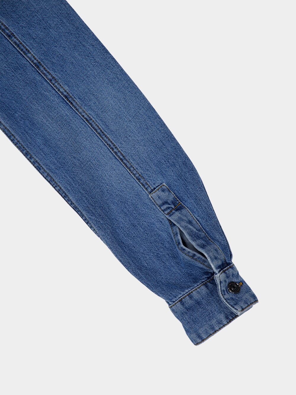 Medium Blue Wide Denim Jumpsuit - Image 6