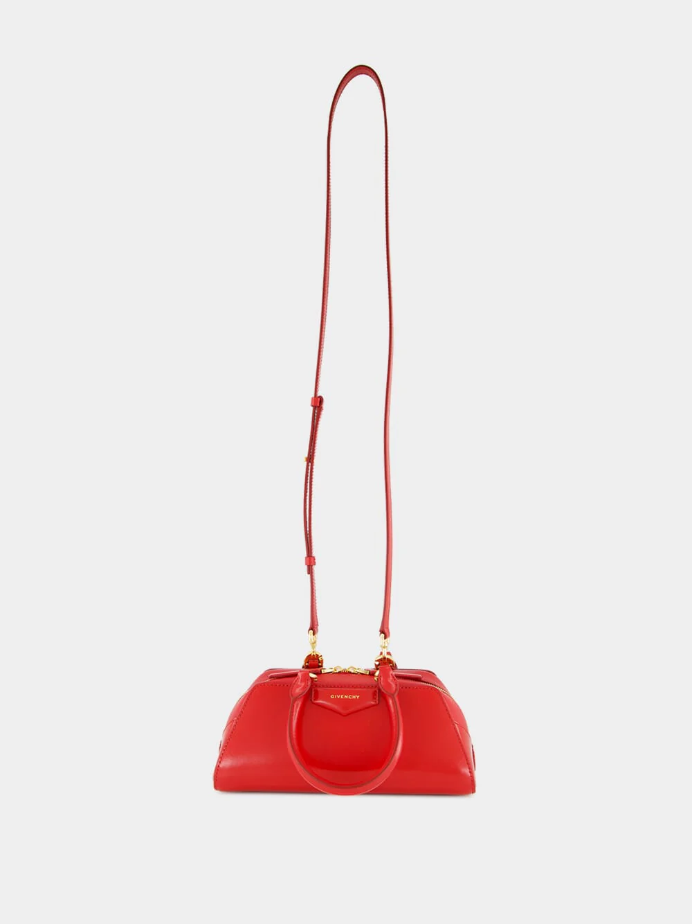 Mini Antigona Cube Bag in Vermillon Leather - Image 2