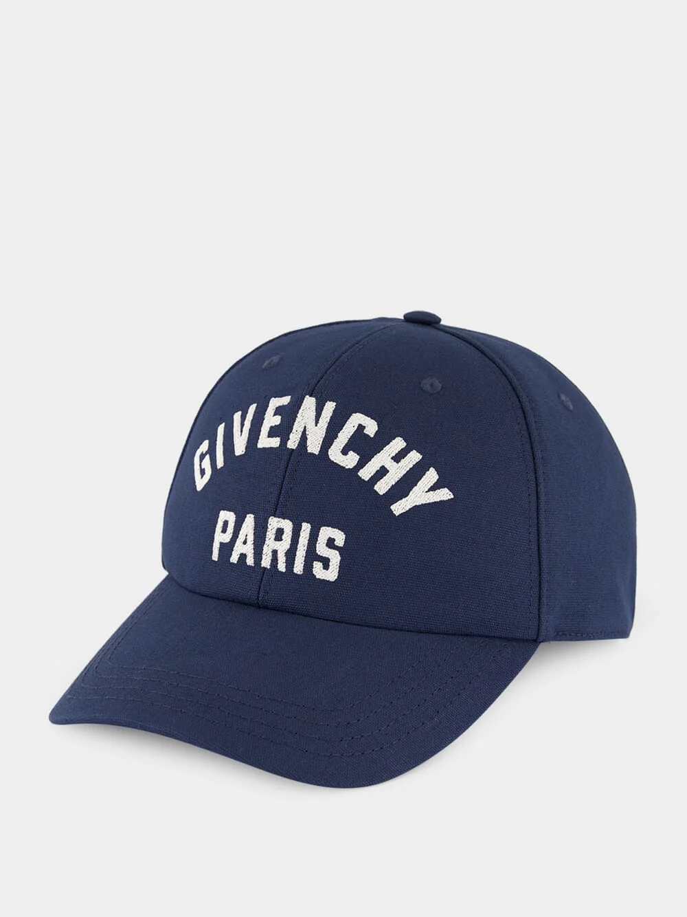 Navy Blue Logo Embroidered Cotton Cap